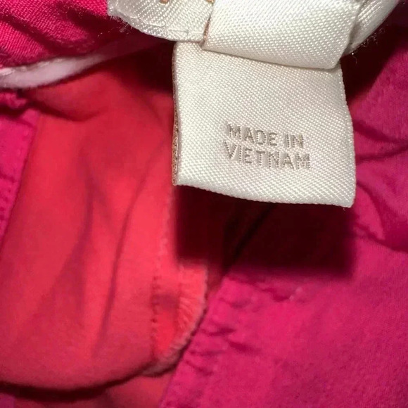 Women's J.Crew Shorts, Size 8, Salmon / Coral Pink with Palm trees - Picture 6 of 11